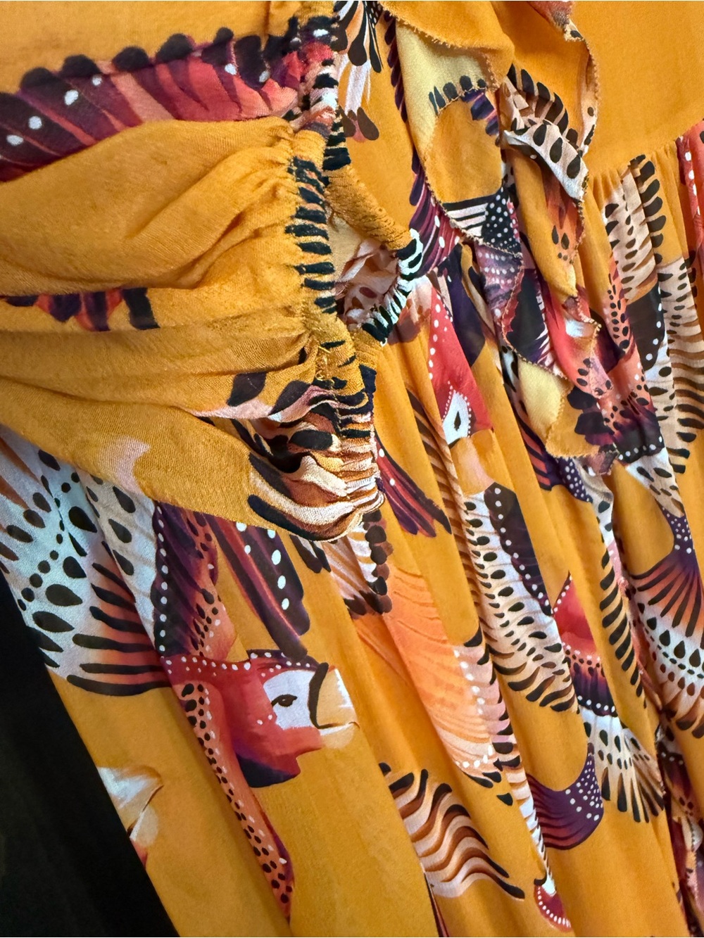 FARM Rio Orange Bird-Print Maxi Dress - Picture 8 of 16